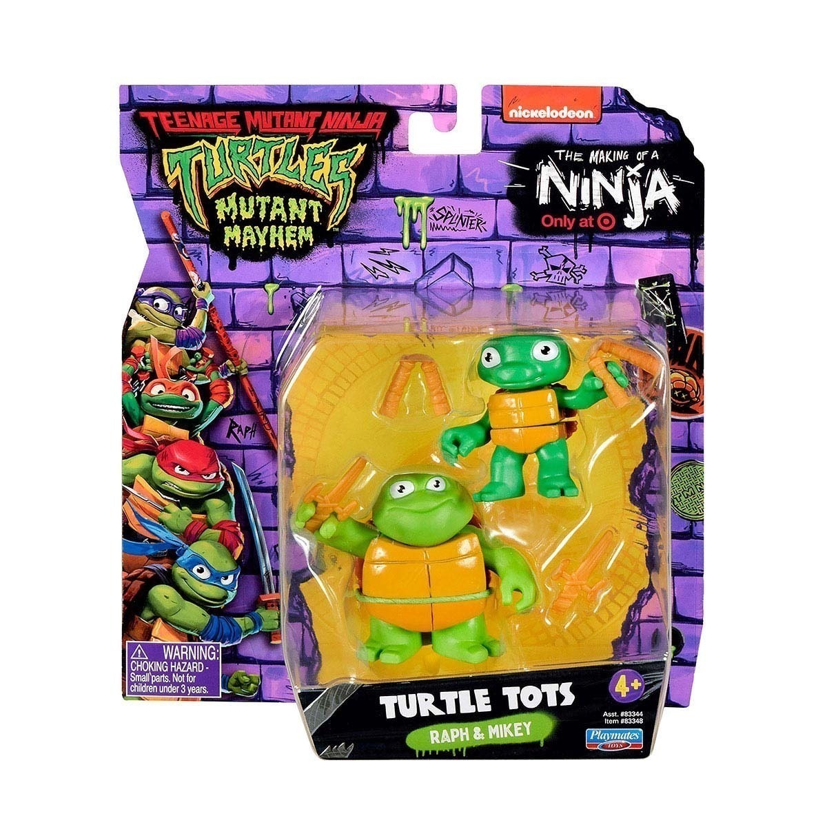 2 Bonecos Turtle Tots Raph E Mickey - As Tartarugas Ninja | As
