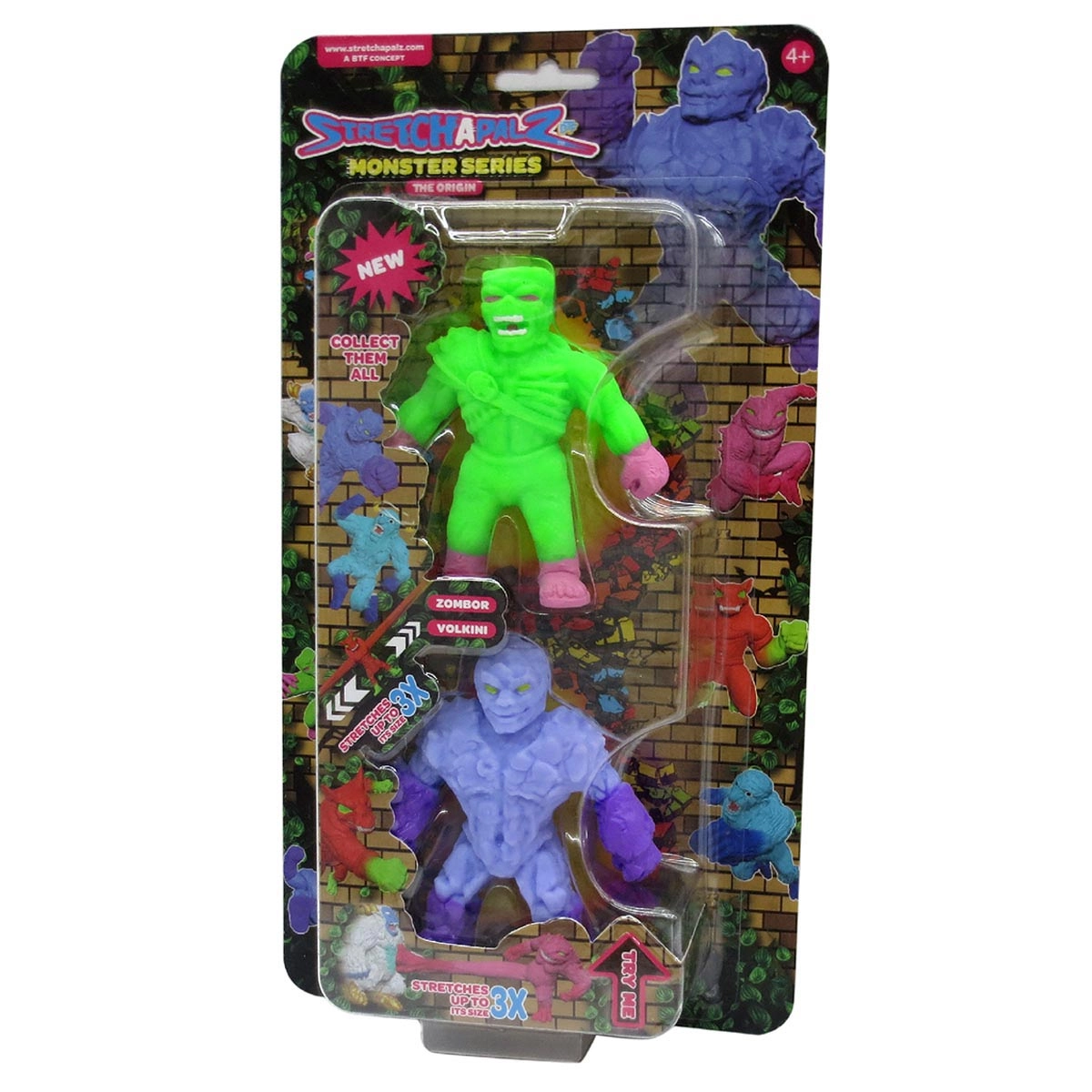 2 Mini Bonecos Elasticos Zombor E Volkini - Stretchapalz