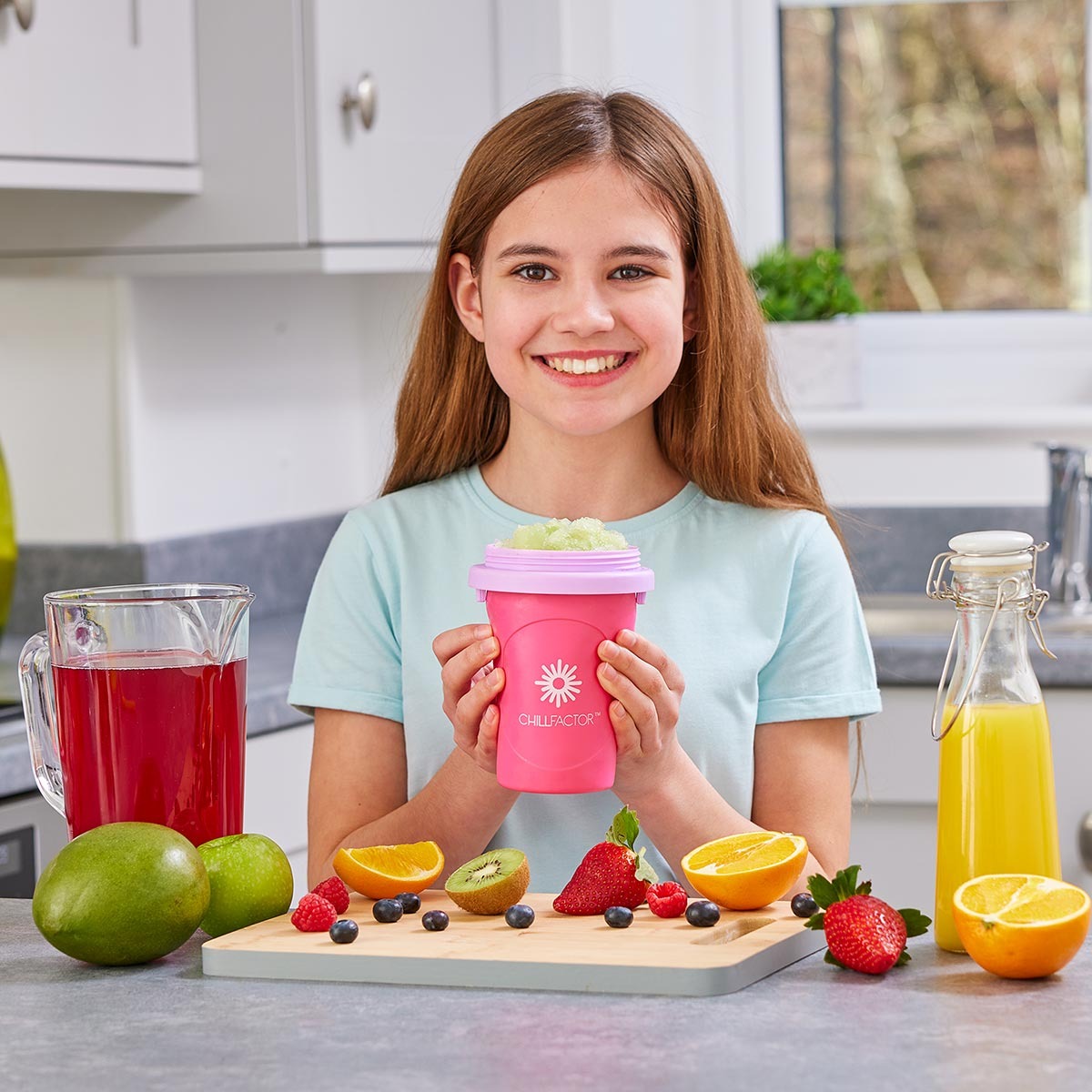 「happy powder」 20ｇ Copo Raspadinha Smoothie Mix Frutas Pink - Sunny | Chill Factor