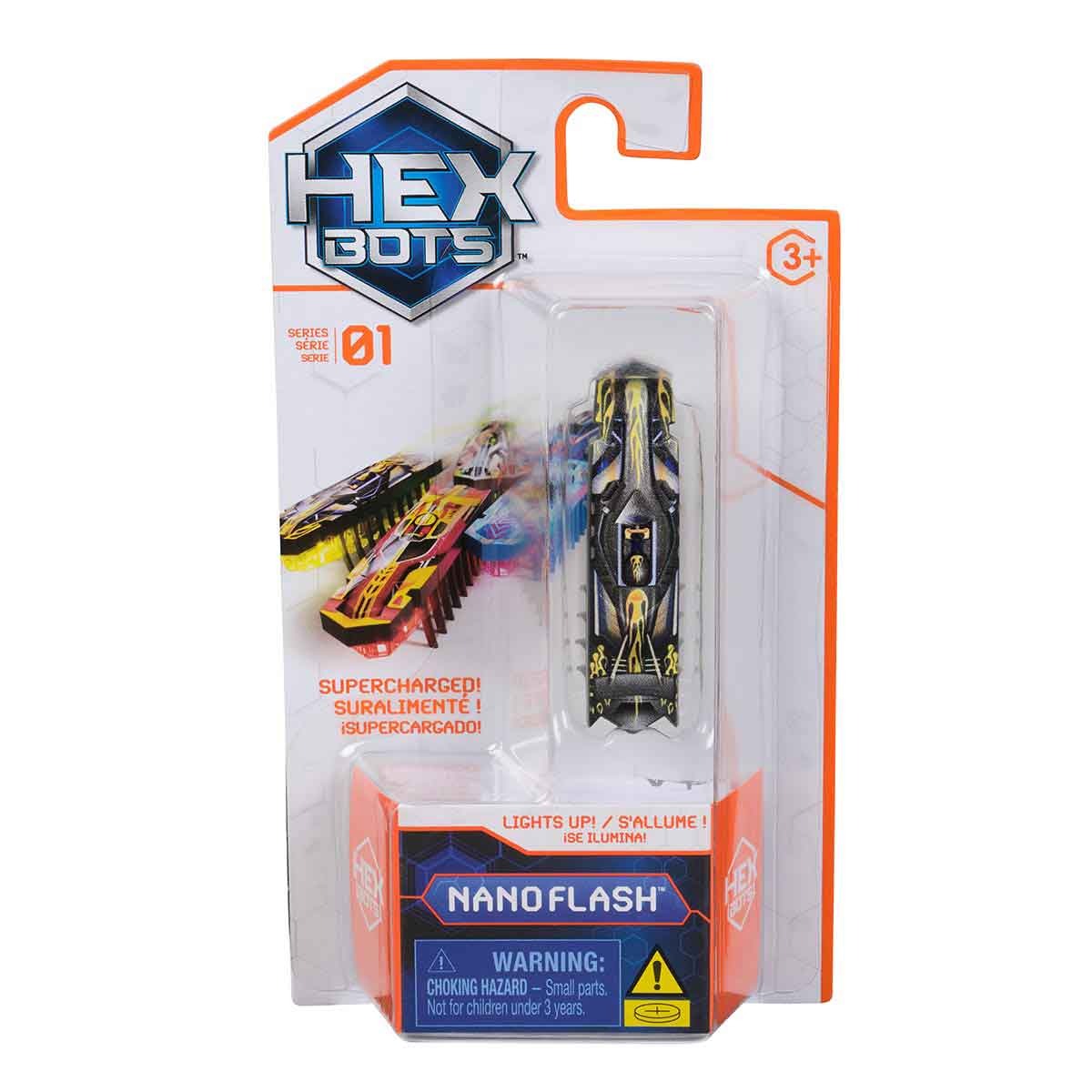 Brinquedo Robo Sensorial Nano Flash Preto E Amarelo Hexbots | Hex