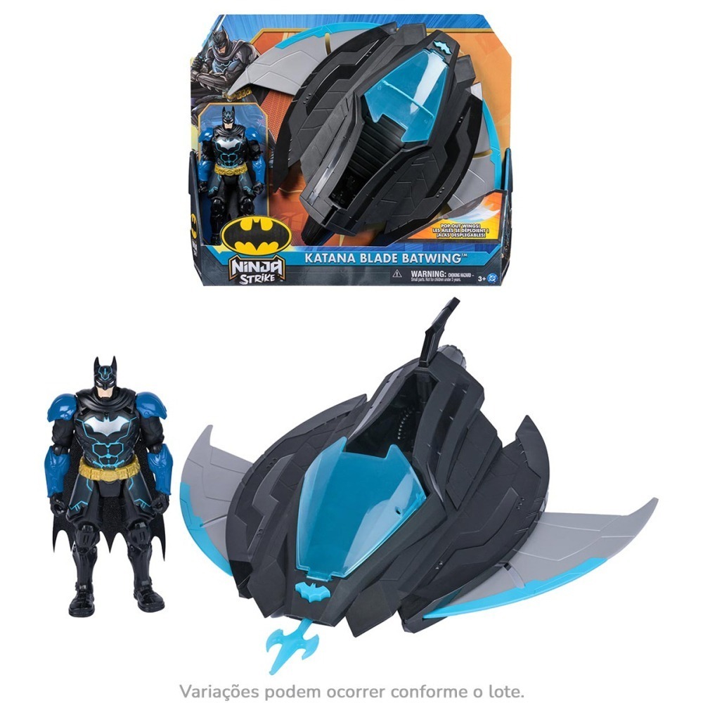 Batwing Ninja Retratil Atirador 30cm Com Boneco Batman 15cm | Dc