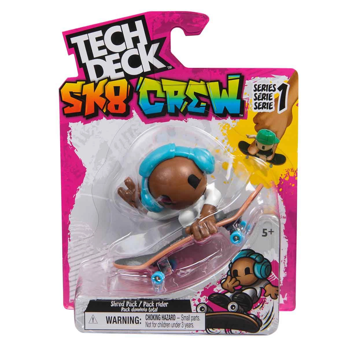 Skate De Dedo E Boneco Sk8 Crew (Boné Verde) 96Mm -Tech Deck