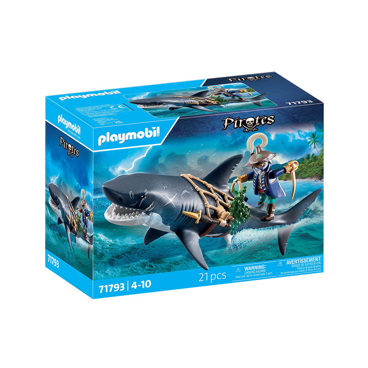 Pirata com Tubarão Gigante - Playmobil Pirates 71793 Pirata com Tubarão Gigante - Playmobil Pirates 71793