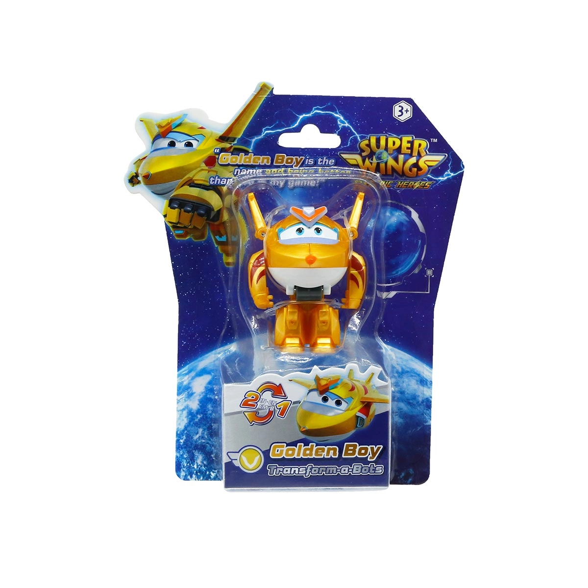 Boneco 5cm Avião Golden Boy Transform-a-Bots - Super Wings Boneco 5cm Avião Golden Boy Transform-a-Bots - Super Wings