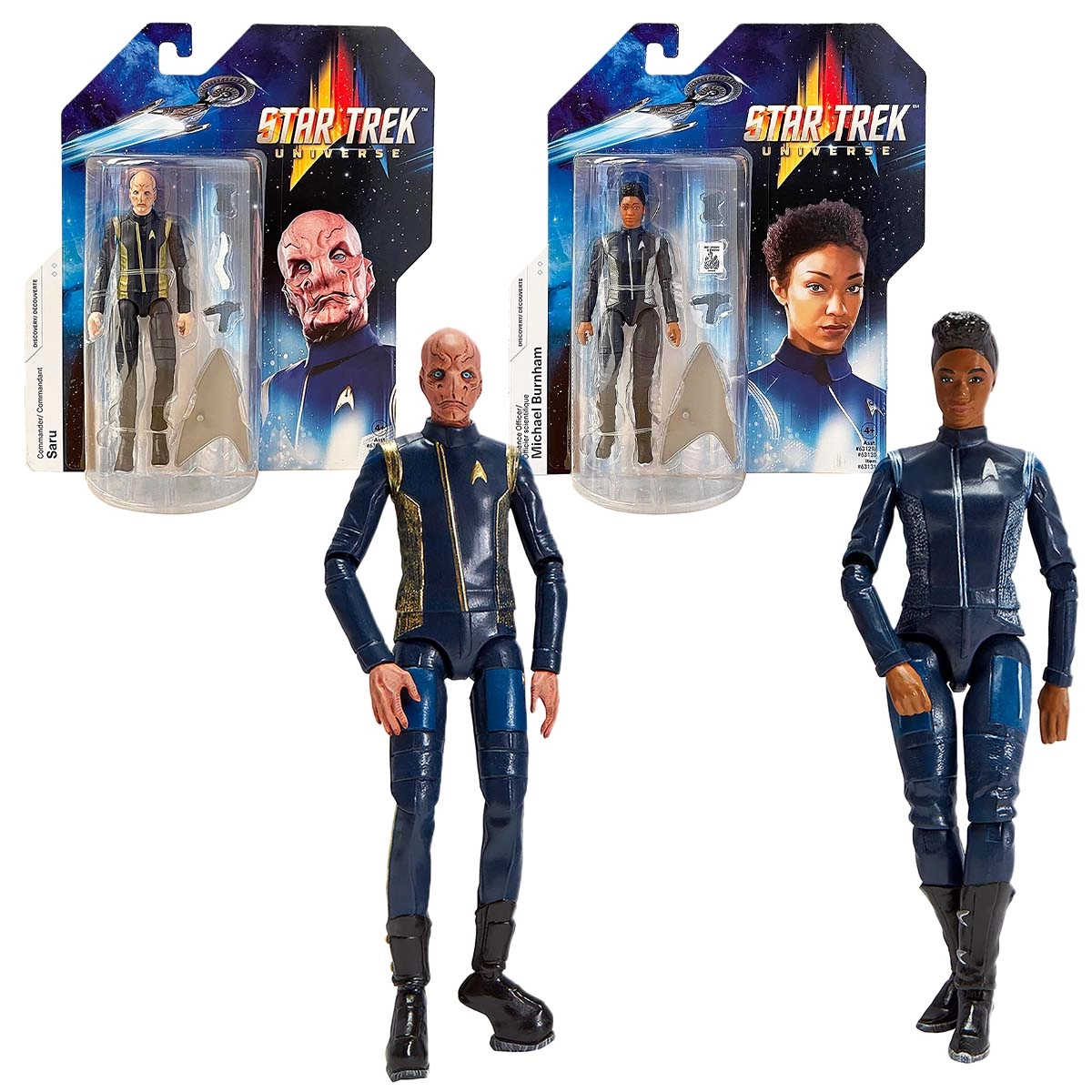 Kit 2 Bonecos 12Cm Michael Burnham E Saru - Star Trek