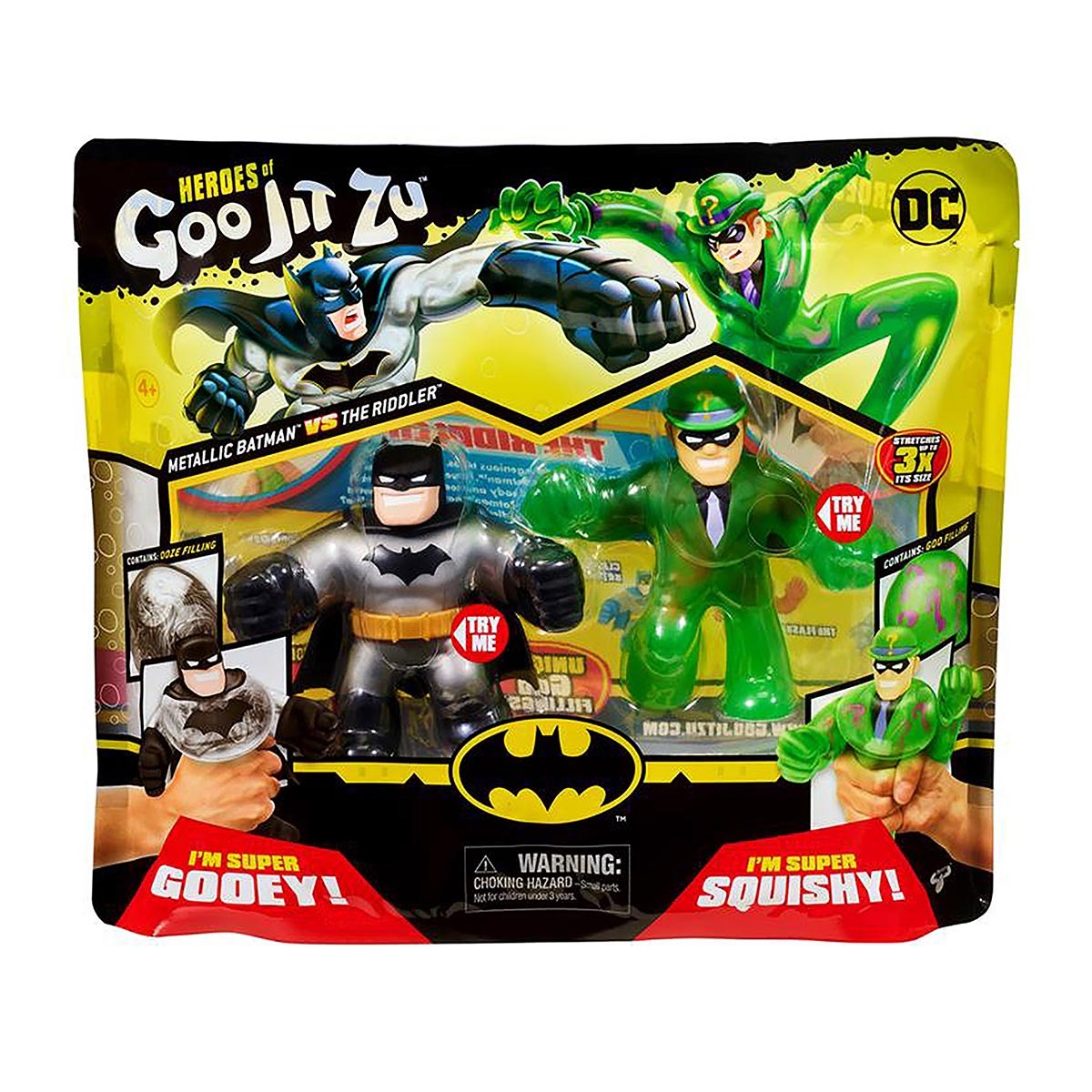 Goo Jit Zu - 2 Bonecos Elásticos De 10Cm - Batman E Charada