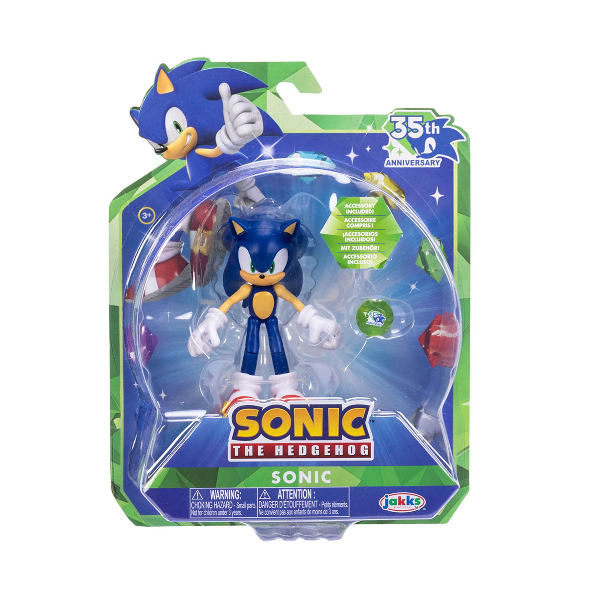 Boneco Sonic 10cm Aniversário 35 Anos com Esmeralda - Sonic