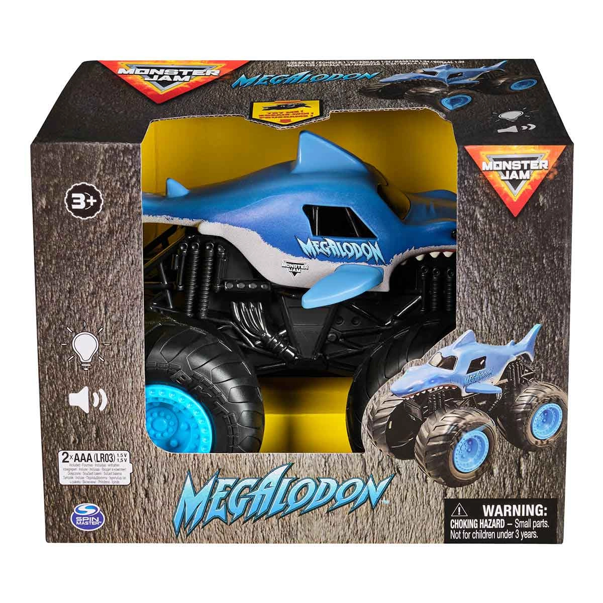 Monster Jam - Carrinho Grave Digger 1:24 Com Luz E Som