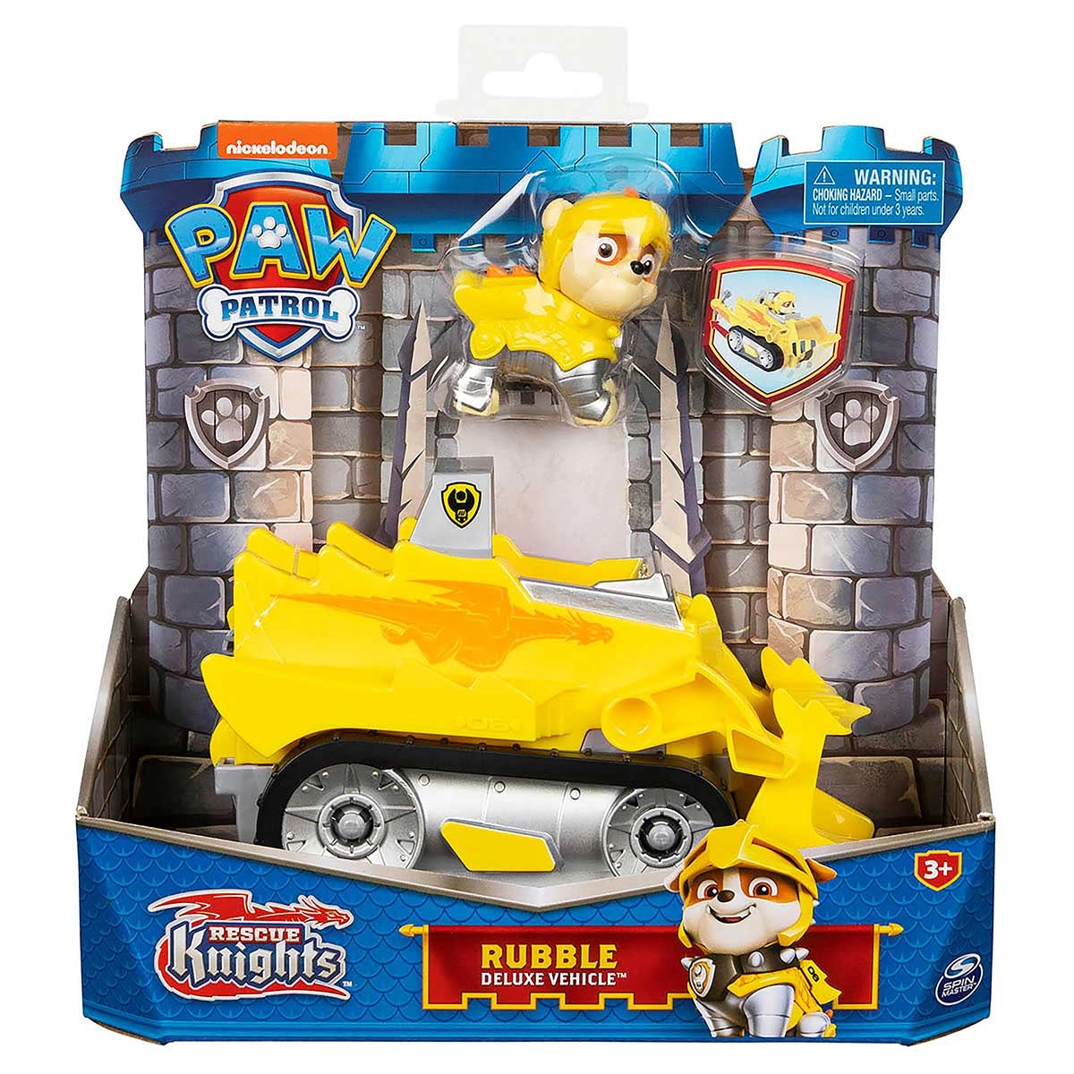 Patrulha Canina - Boneco 6Cm E Veículo Cavaleiros - Rubble