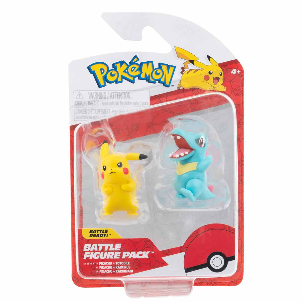 2 Bonecos De Batalha Pikachu + Totodile - Pokémon 2 Bonecos De Batalha Pikachu + Totodile - Pokémon