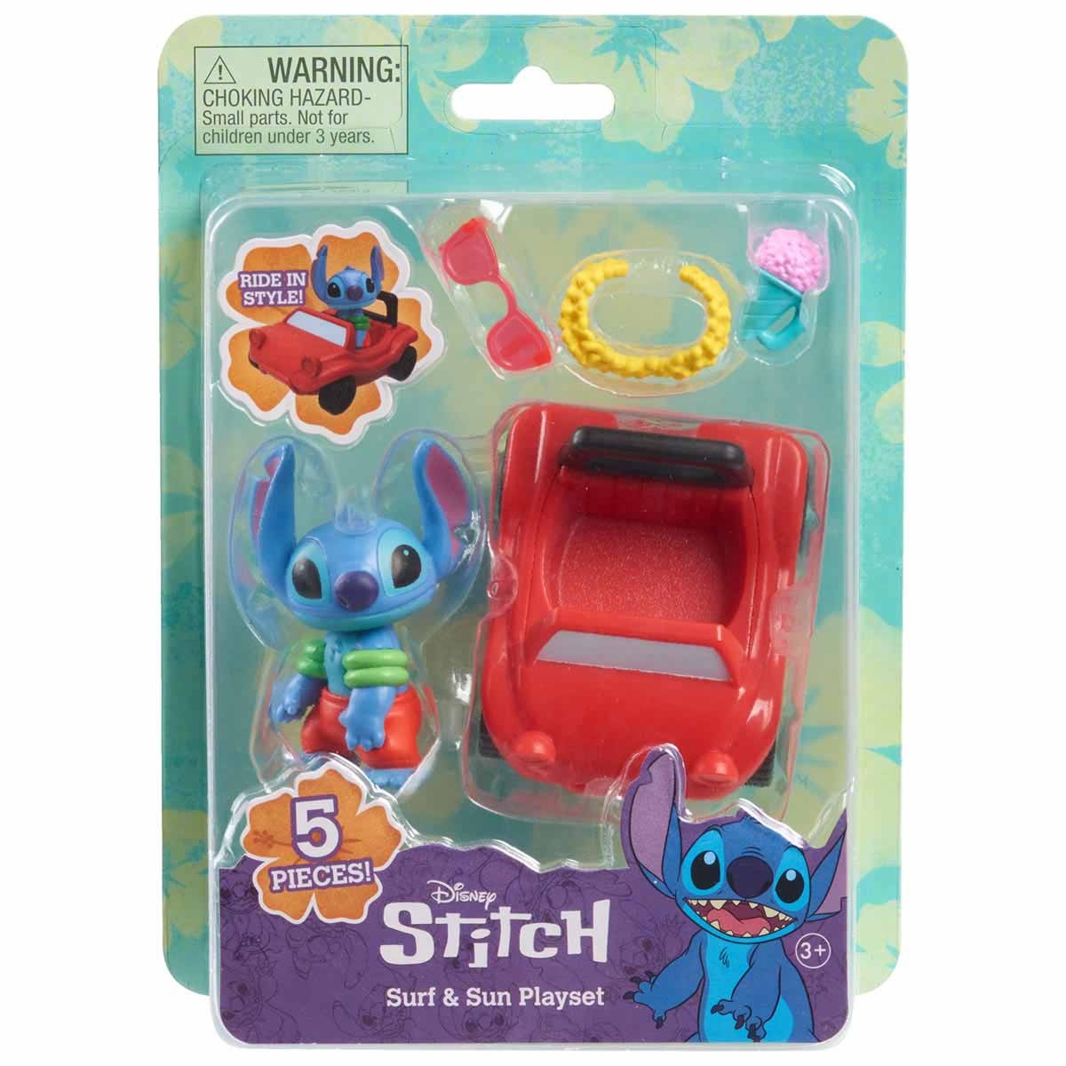 Boneco Stitch De 5Cm Com Acessórios Surf &Amp; Sun - Stitch