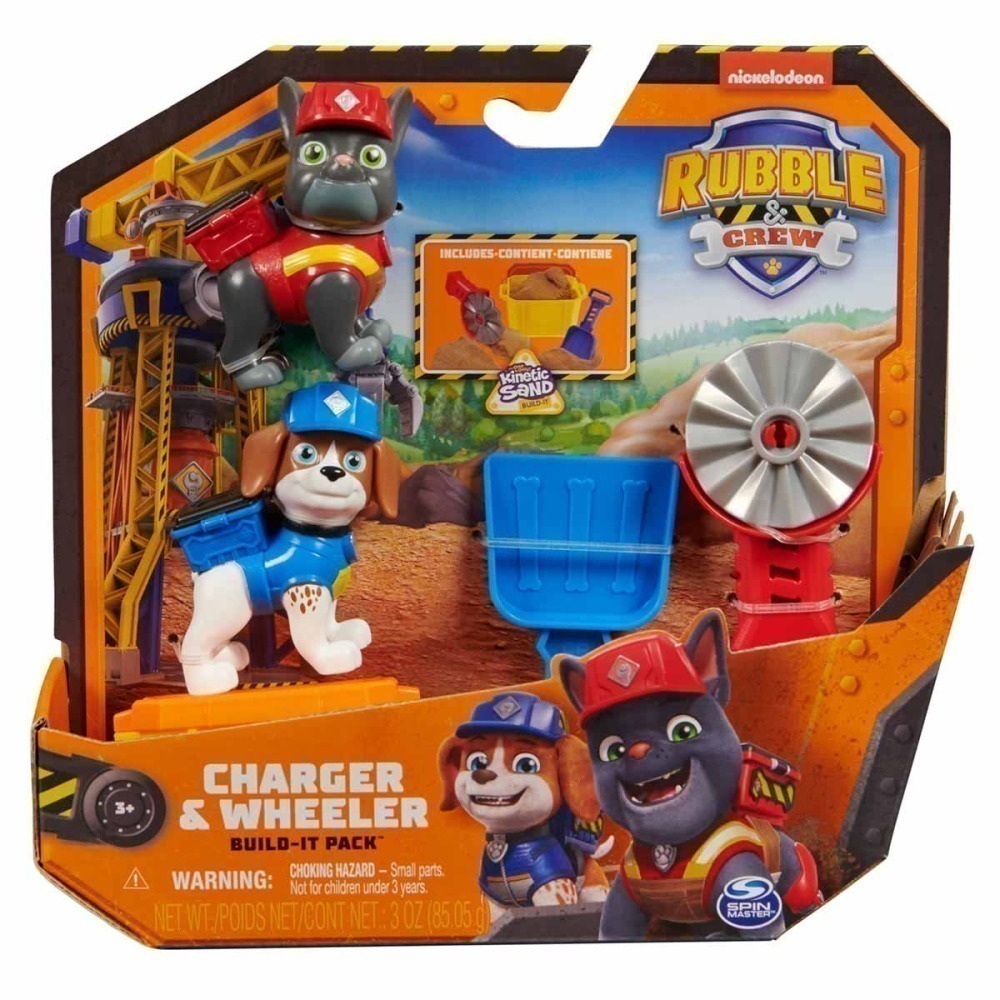 2 Bonecos Charger E Wheeler - Patrulha Canina Rubble &Amp; Crew
