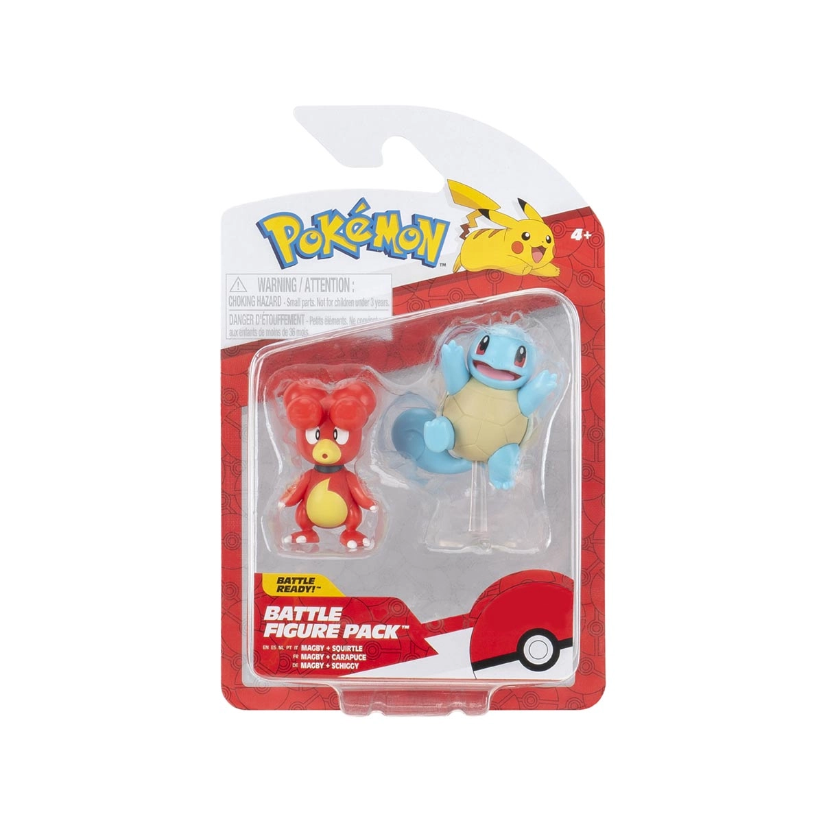 2 Bonecos De Batalha Magby E Squirtle - Pokemon