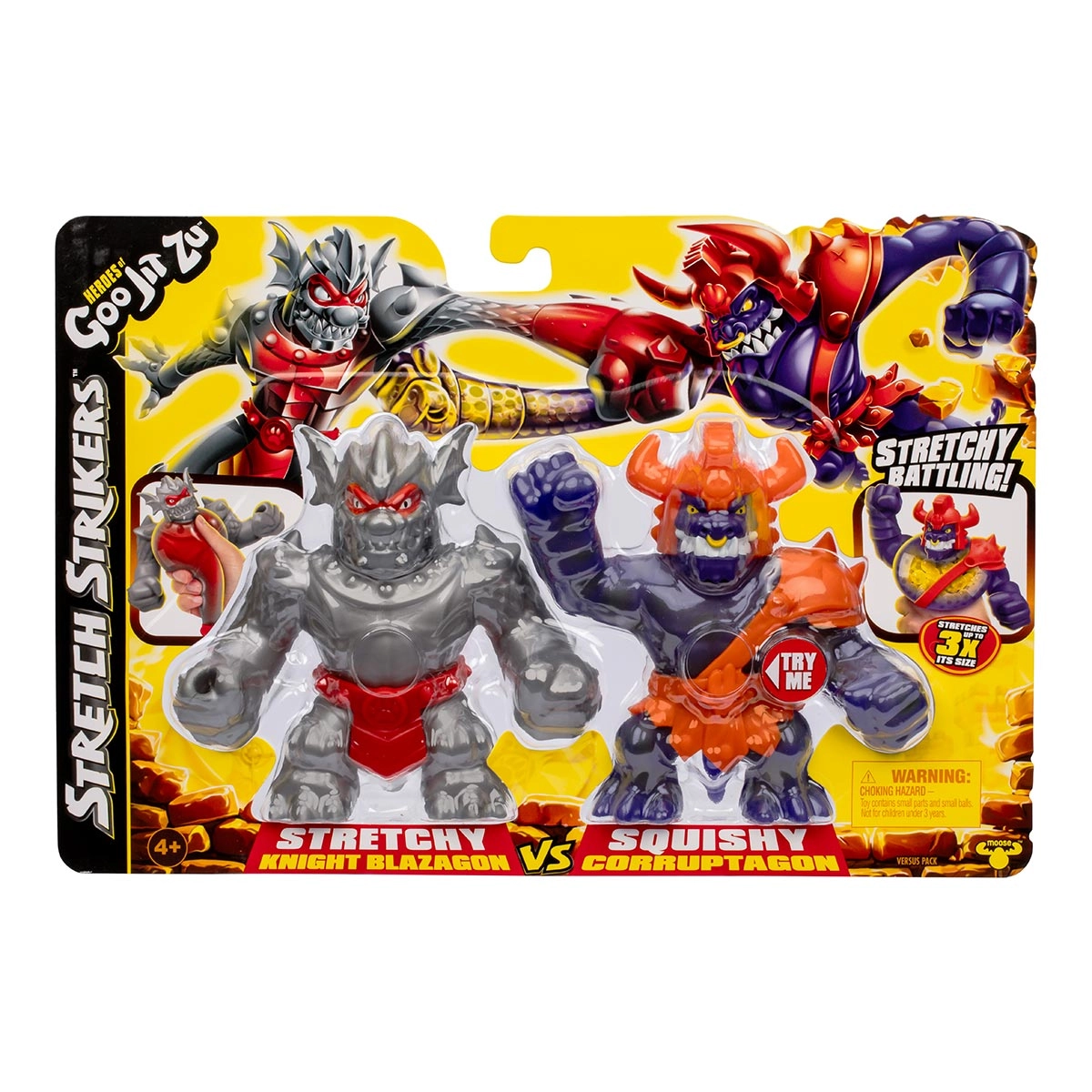 2 Bonecos Elasticos Knight Blazagon E Corruptagon Goo Jit Zu