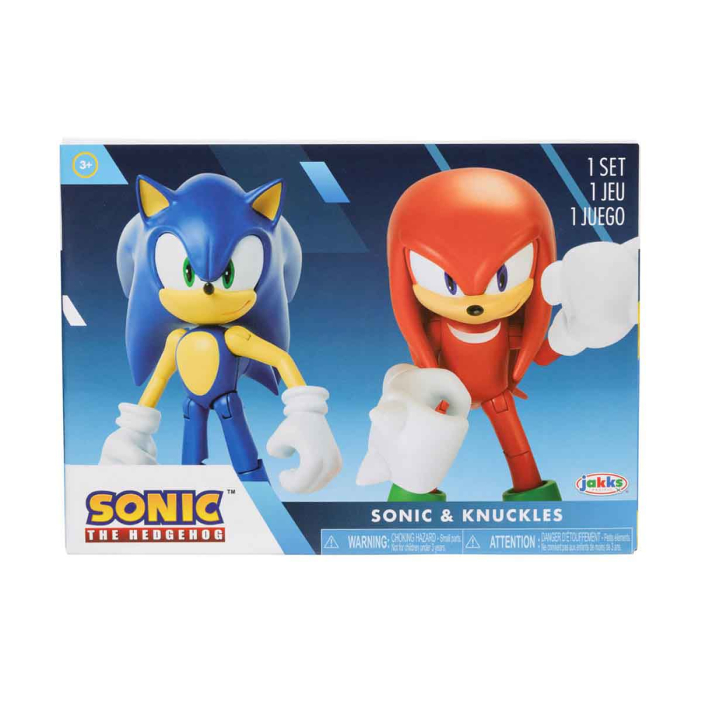 2 Bonecos Sonic E Knuckles Com Acessórios - Sonic 2 Bonecos Sonic E Knuckles Com Acessórios - Sonic