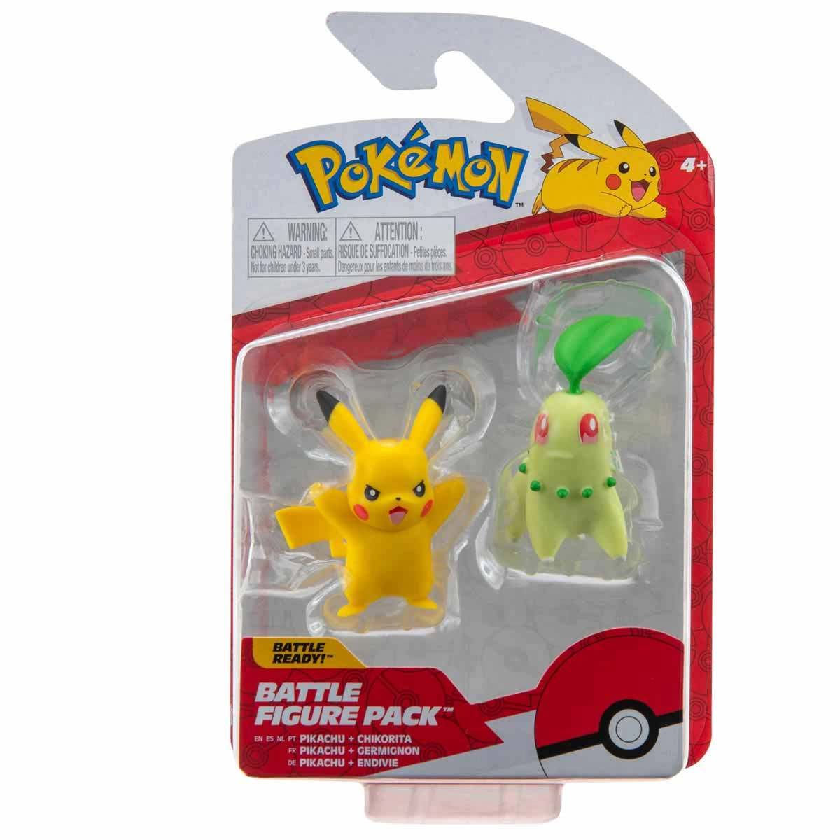 2 Figuras De Batalha Pikachu E Chikorita - Pokemon
