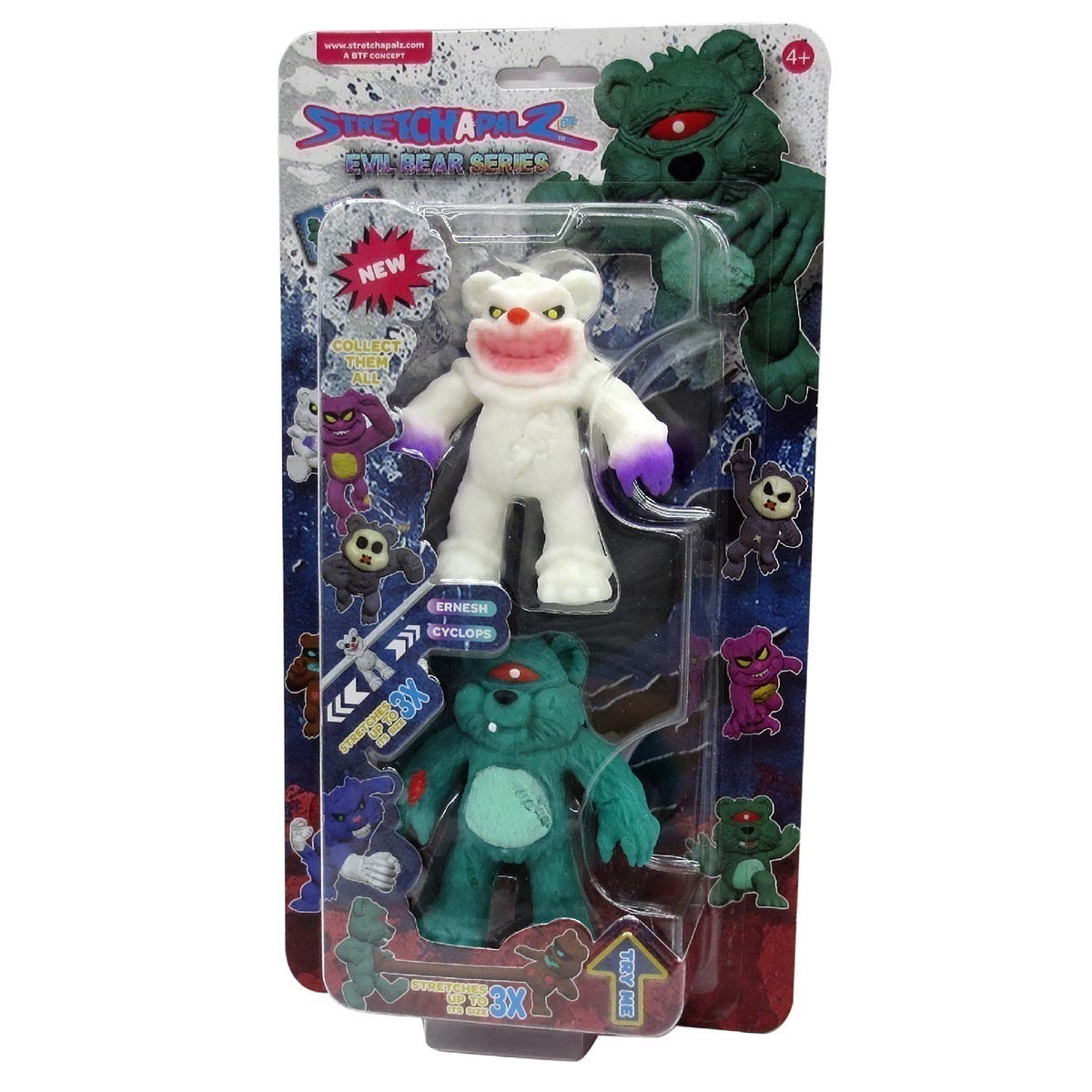 2 Mini Bonecos Elasticos Ernesh E Cyclops - Stretchapalz