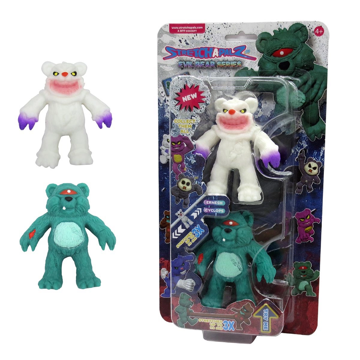 2 Mini Bonecos Elasticos Ernesh E Cyclops - Stretchapalz