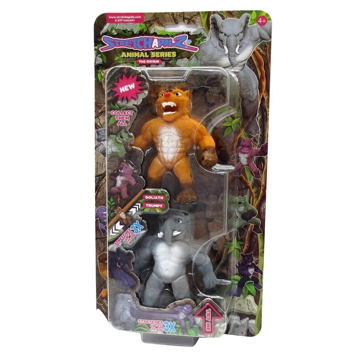 2 Mini Bonecos Elasticos Goliath E Trumpy - Stretchapalz