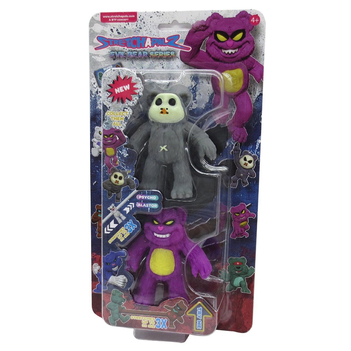 2 Mini Bonecos Elasticos Psycho E Alastor - Stretchapalz