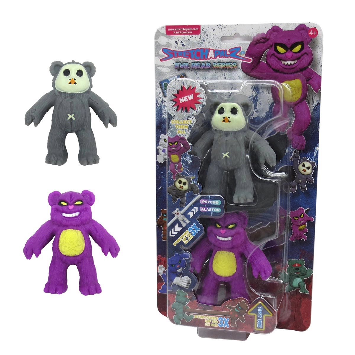 2 Mini Bonecos Elasticos Psycho E Alastor - Stretchapalz