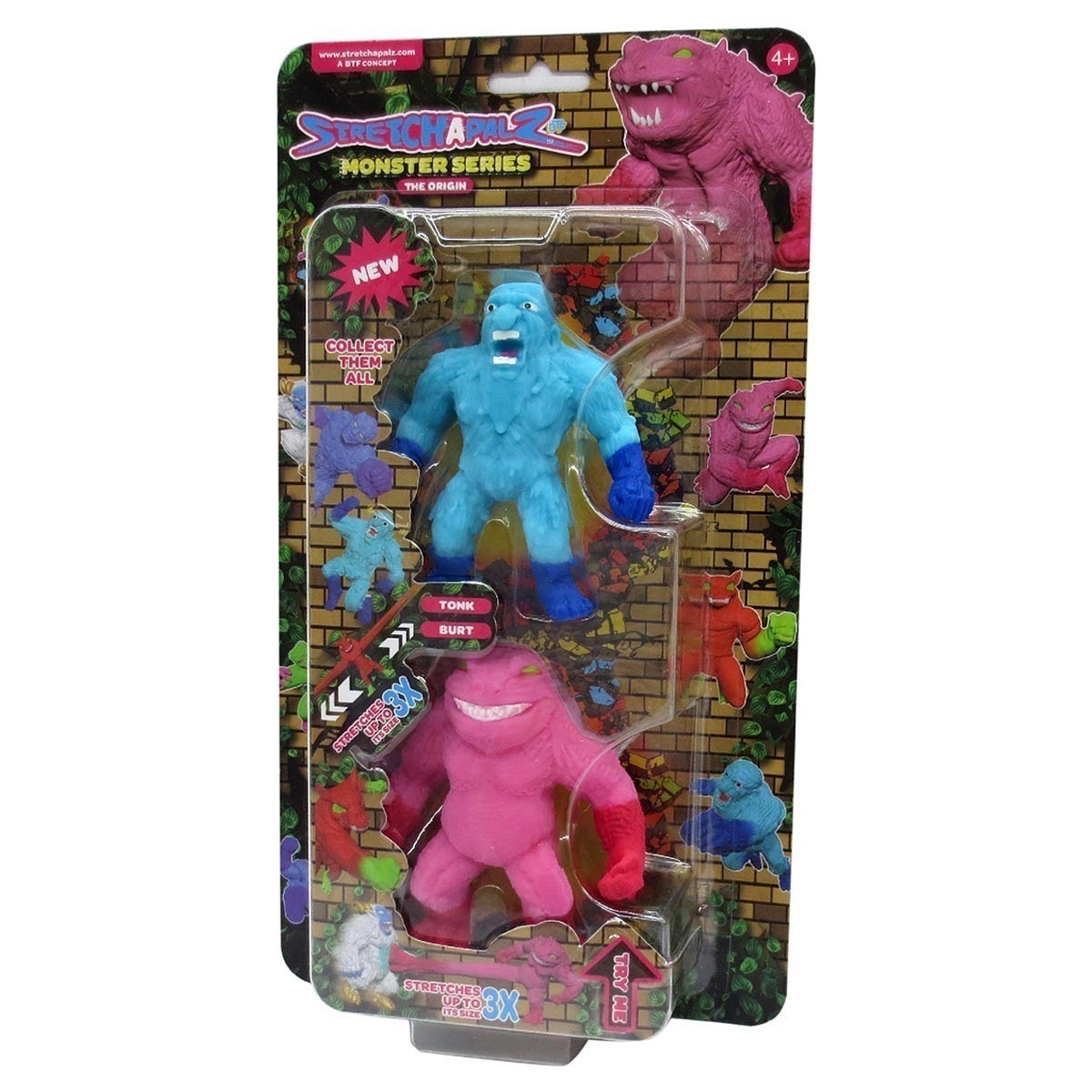 2 Mini Bonecos Elasticos Tonk E Burt - Stretchapalz