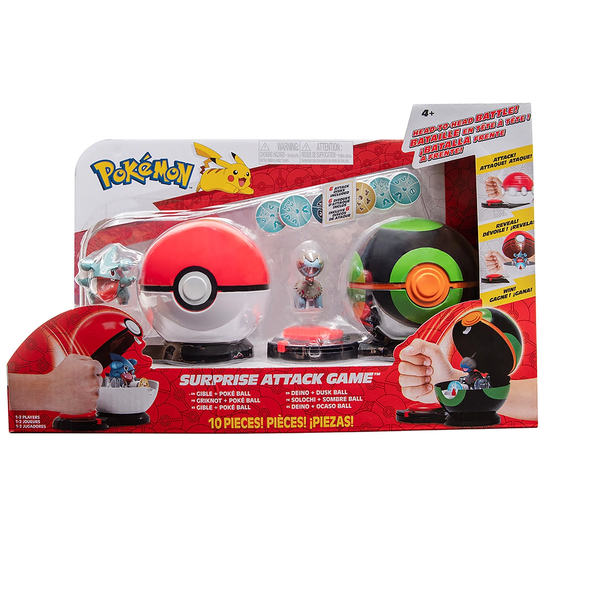 2 Pokebolas Ataque Surpresa Com Gible E Deino - Pokemon