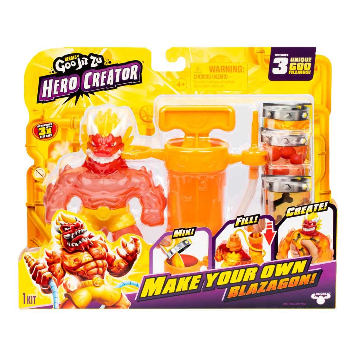 Criador de Herois com Boneco Elastico Blazagon - Goo Jit Zu