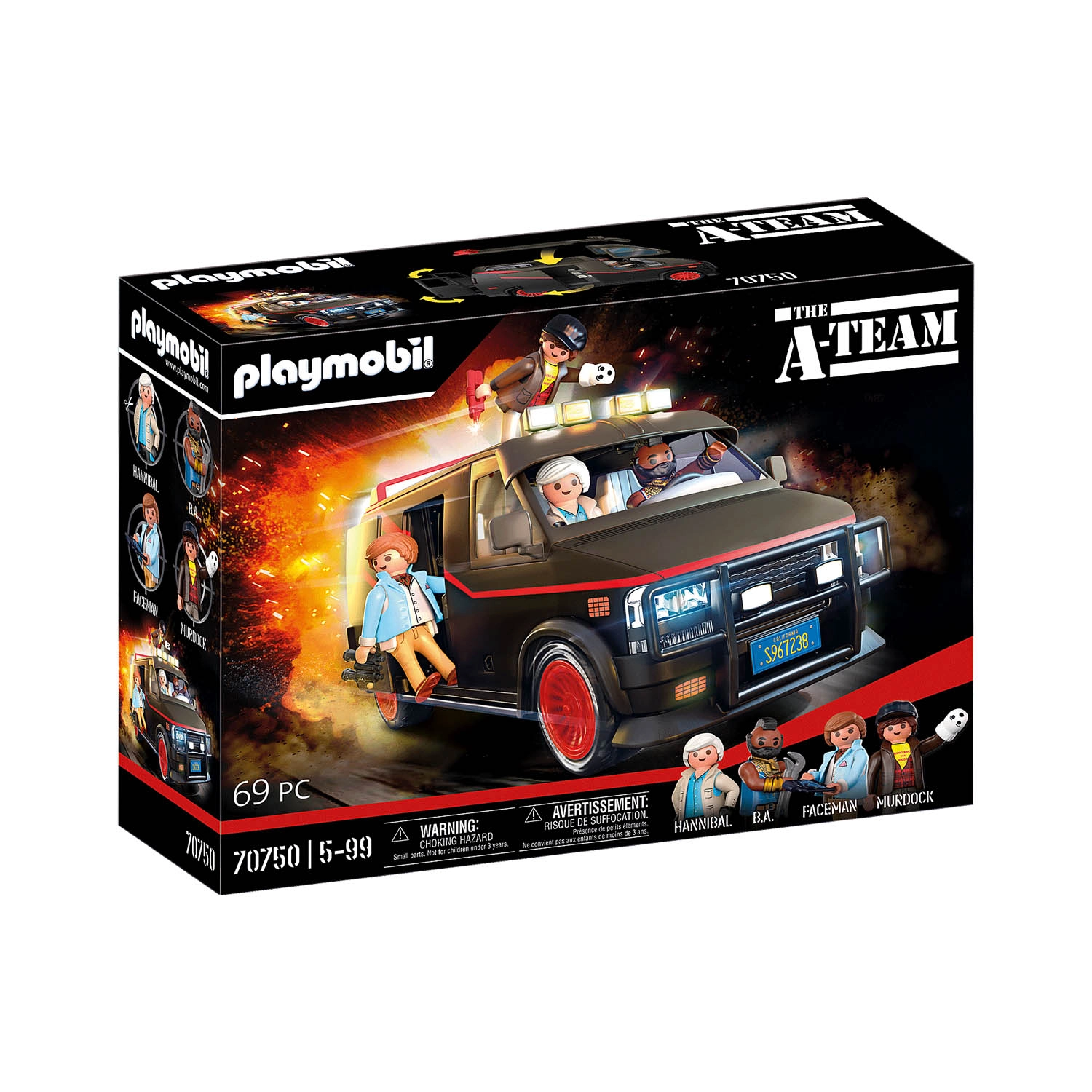 Playmobil - Van Com Hannibal B.A Faceman Murdock - Esquadrão Classe A - 70750