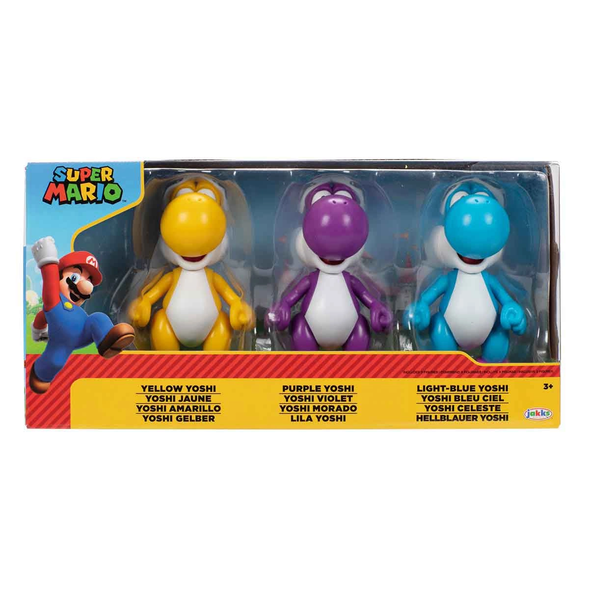 3 Bonecos Yoshi De 11Cm De 3 Cores - Super Mario