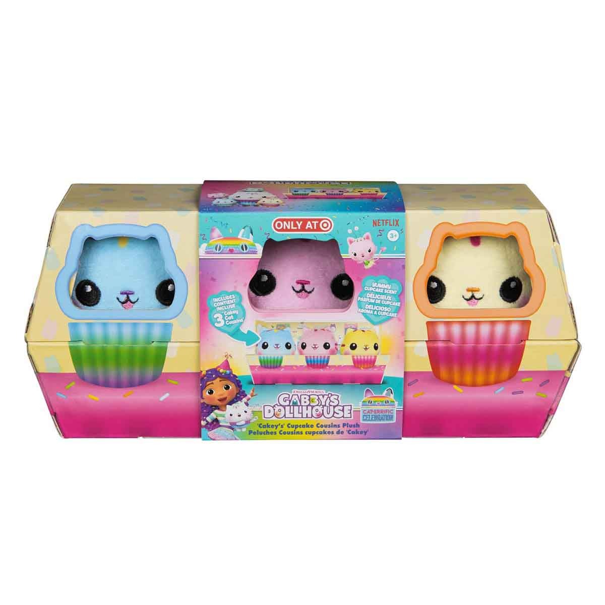 3 Pelucias Cupcake Cakey Cat (Primos) - Gabby'S Dollhouse