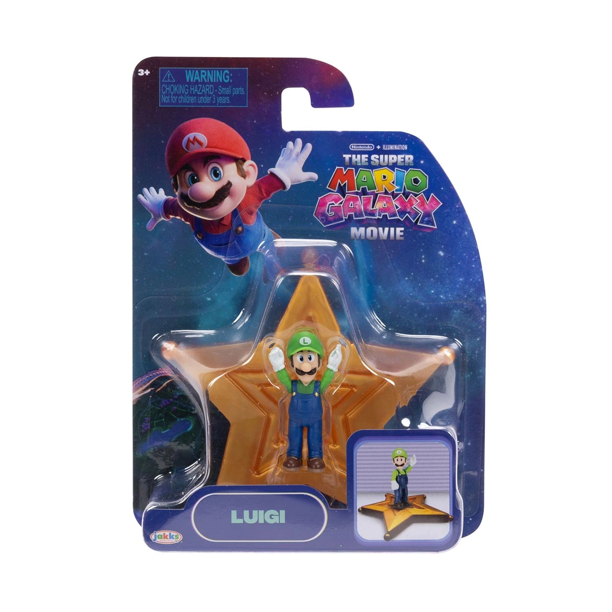 Mini Boneco Luigi de 3cm - Super Mario Galaxy, O Filme