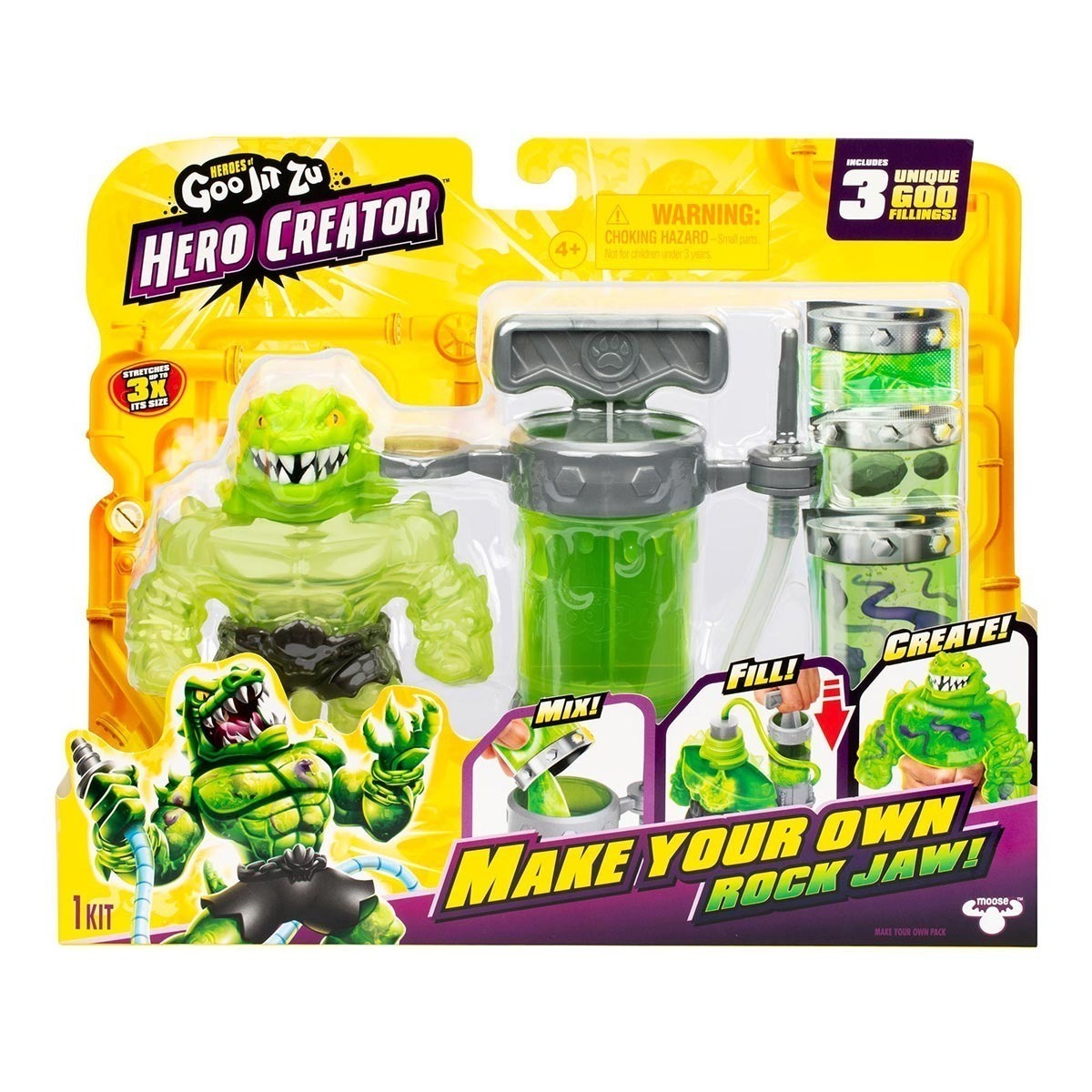 Criador de Herois com Boneco Elastico Rock Jaw - Goo Jit Zu