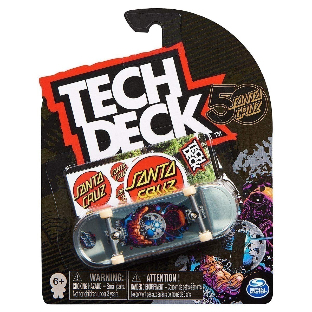 Skate De Dedo 96Mm - Santa Cruz Caveira - Tech Deck