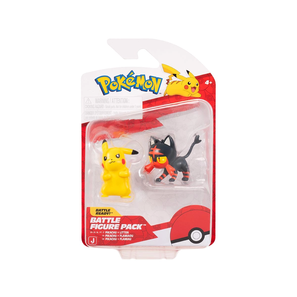 2 Bonecos De Batalha Pikachu + Litten - Pokémon 2 Bonecos De Batalha Pikachu + Litten - Pokémon