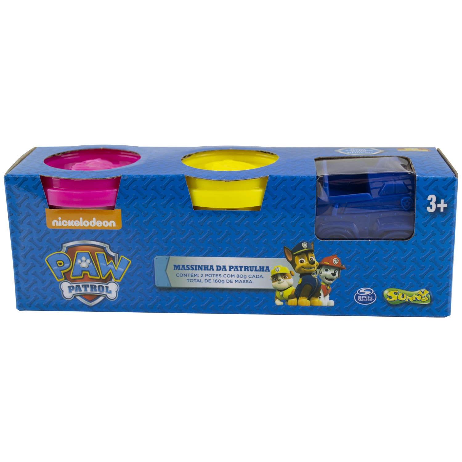 Ki-Massa Patrulha Canina - 2 Potes - Rosa, Amarelo E Azul