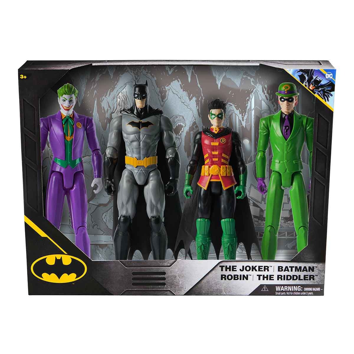 4 Bonecos Batman, Coringa, Charada E Robin De 30Cm - Batman