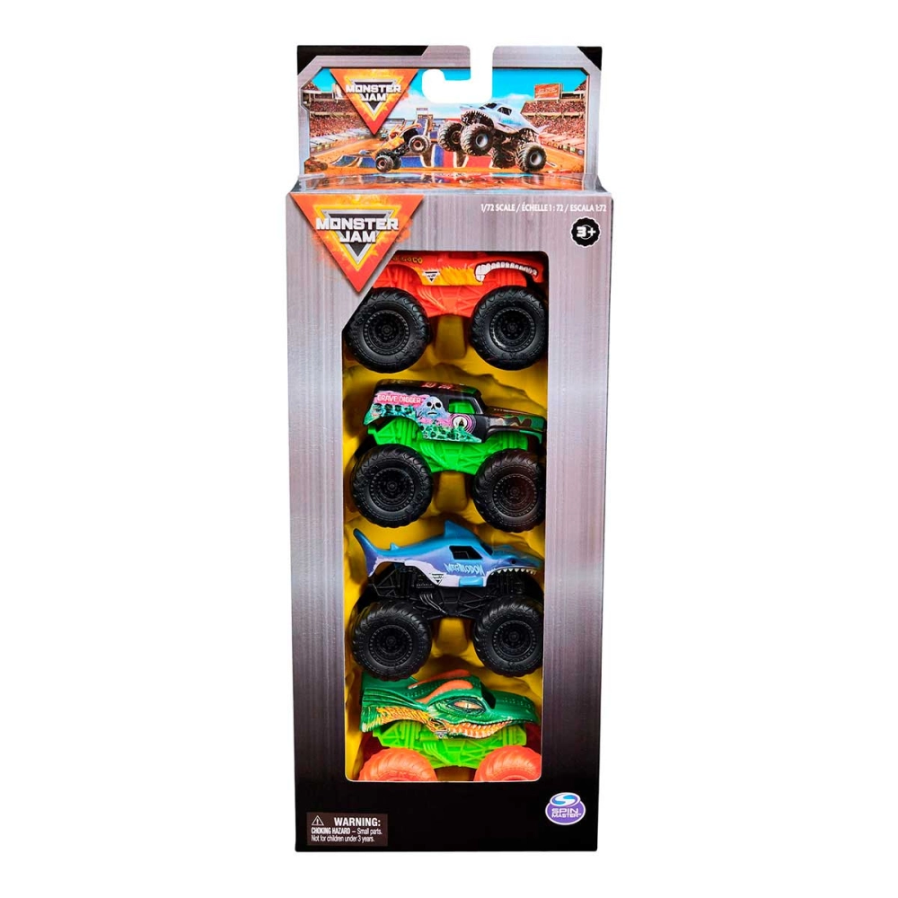 4 Carrinhos Dragon,El T. L.,Grave D.,Megalodon - Monster Jam