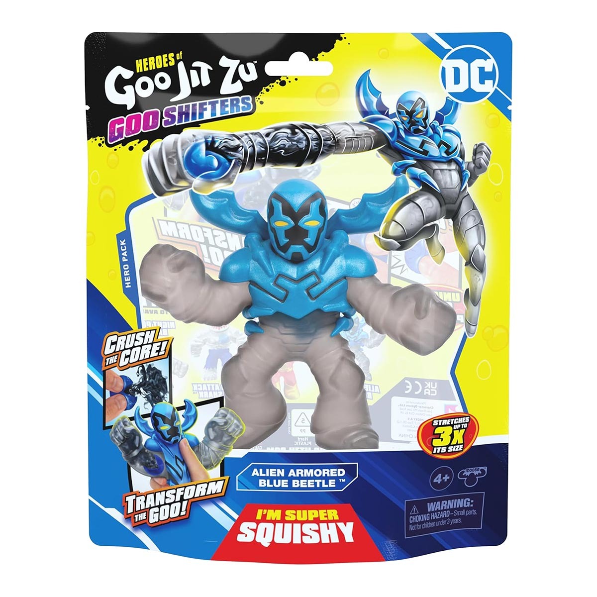 Boneco Elastico Besouro Azul 12cm Goo Shifters Goo Jit Zu DC
