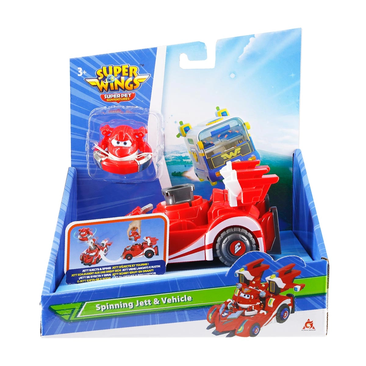 Carrinho Lançador do Avião Jett Giratório - Super Wings Carrinho Lançador do Avião Jett Giratório - Super Wings