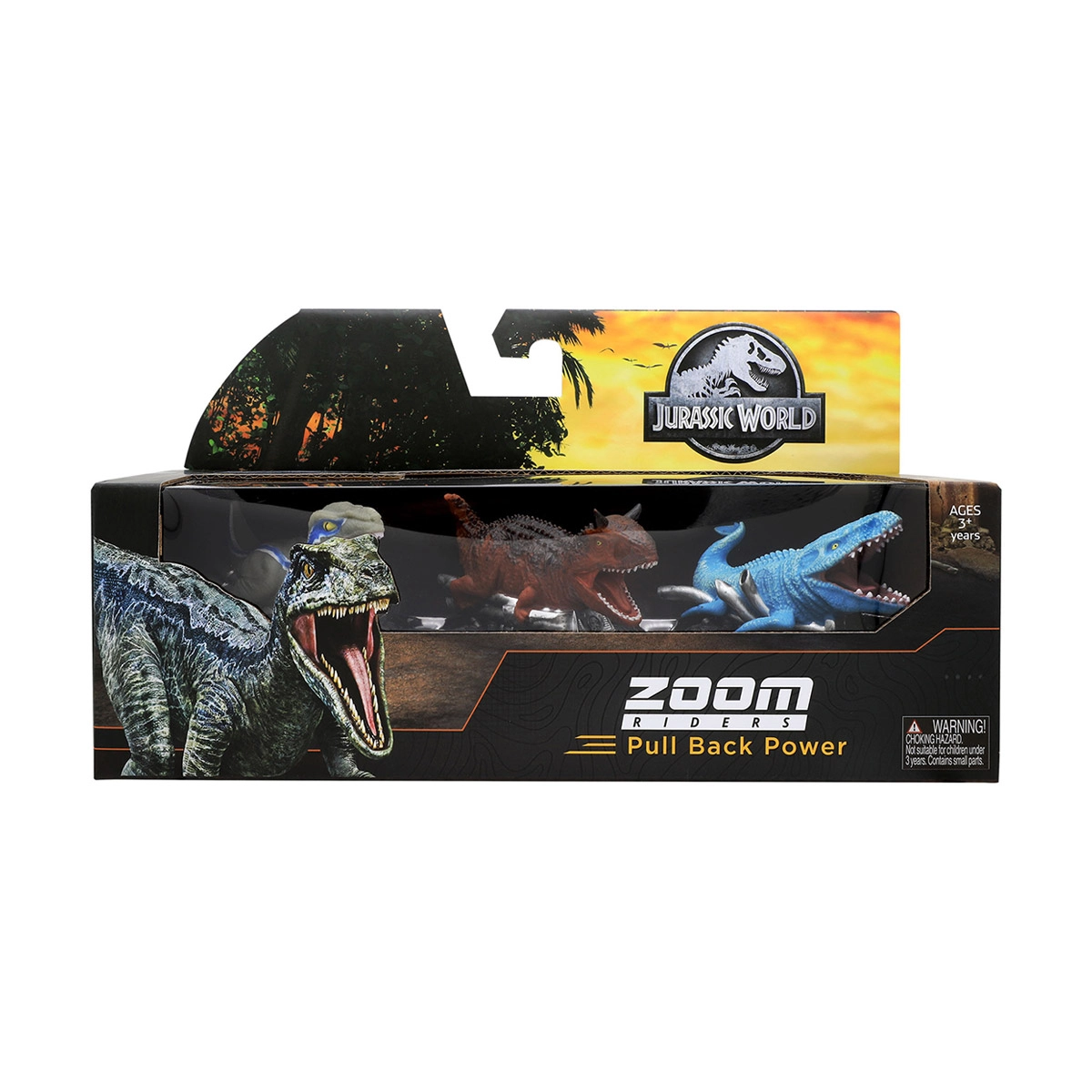 Jurassic World 3 Carrinhos 7Cm Blue, Carnotaurus, Mosasaurus