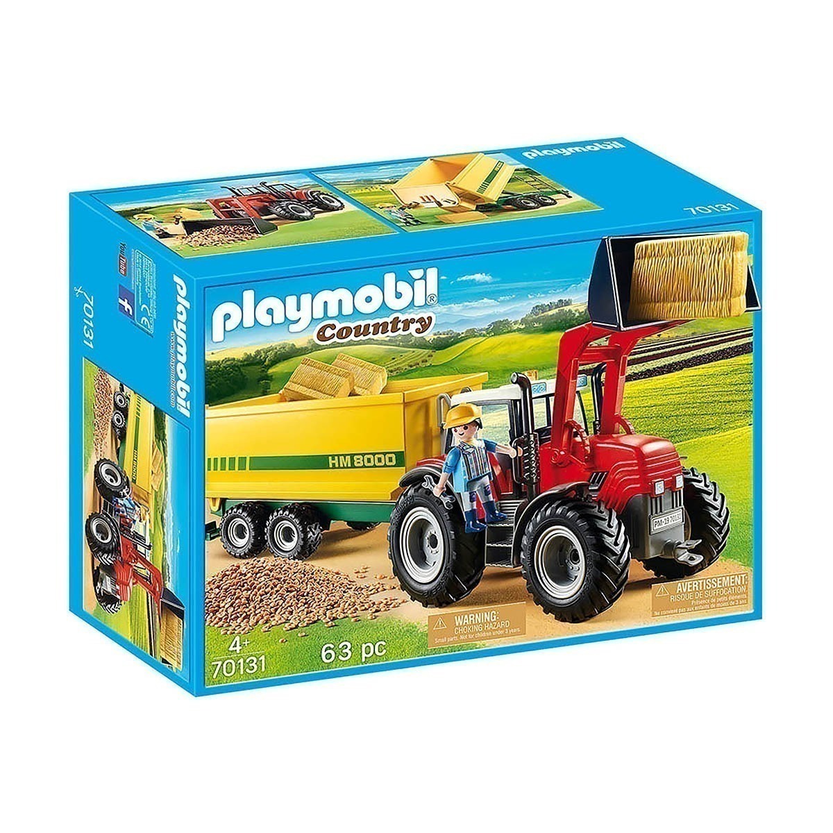 Playmobil - Trator Com Reboque - Country - 70131