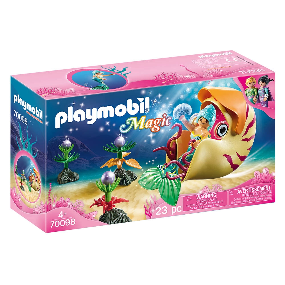 Playmobil - Sereia Com Gôndola De Caracol Do Mar - Magic - 70098