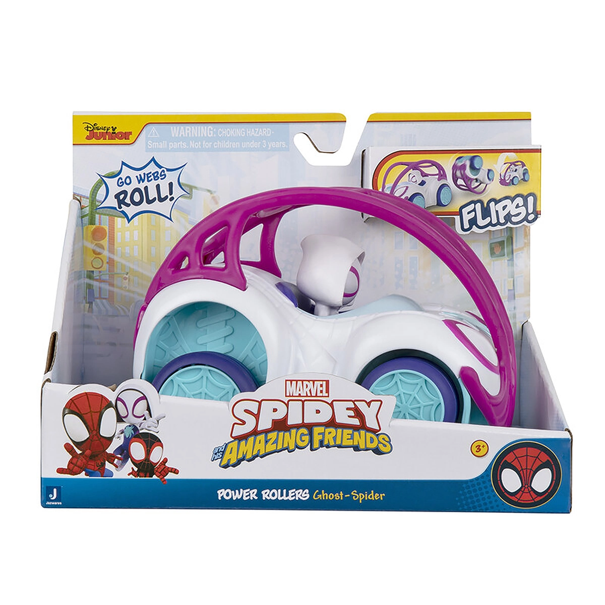 Carrinho Aranha Fantasma Power Rollers de 15cm - Spidey