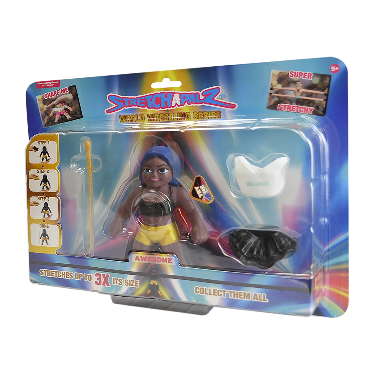 Stretchapalz - Boneco De 14Cm Awesome Preto - Luta Mundial