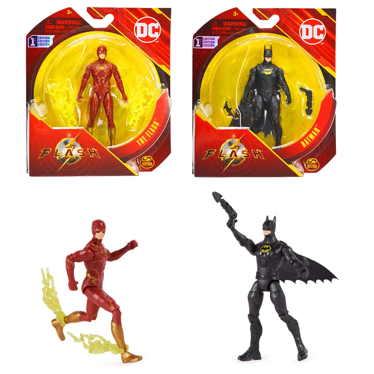 Kit 2 Bonecos 10Cm Flash E Batman - The Flash 2023 Dc