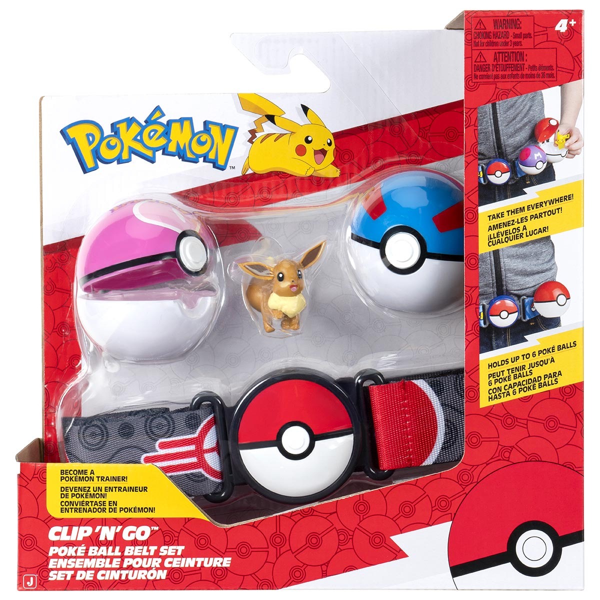 Cinto Com Boneco Eevee E 2 Pokébolas - Pokémon