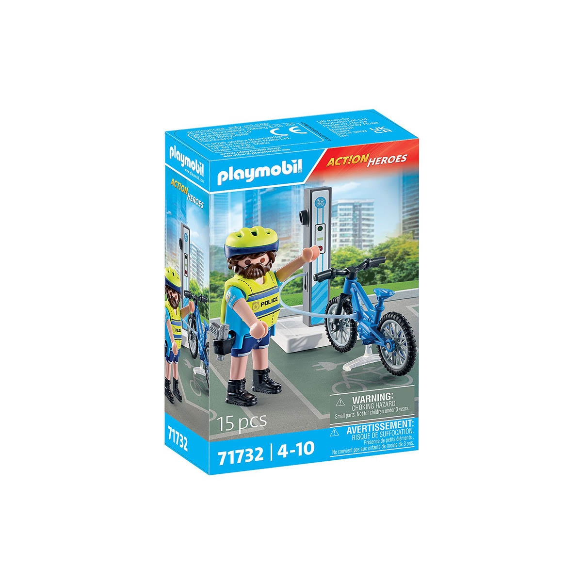 Patrulha com Bicicleta Azul - Playmobil Action Heroes 71732