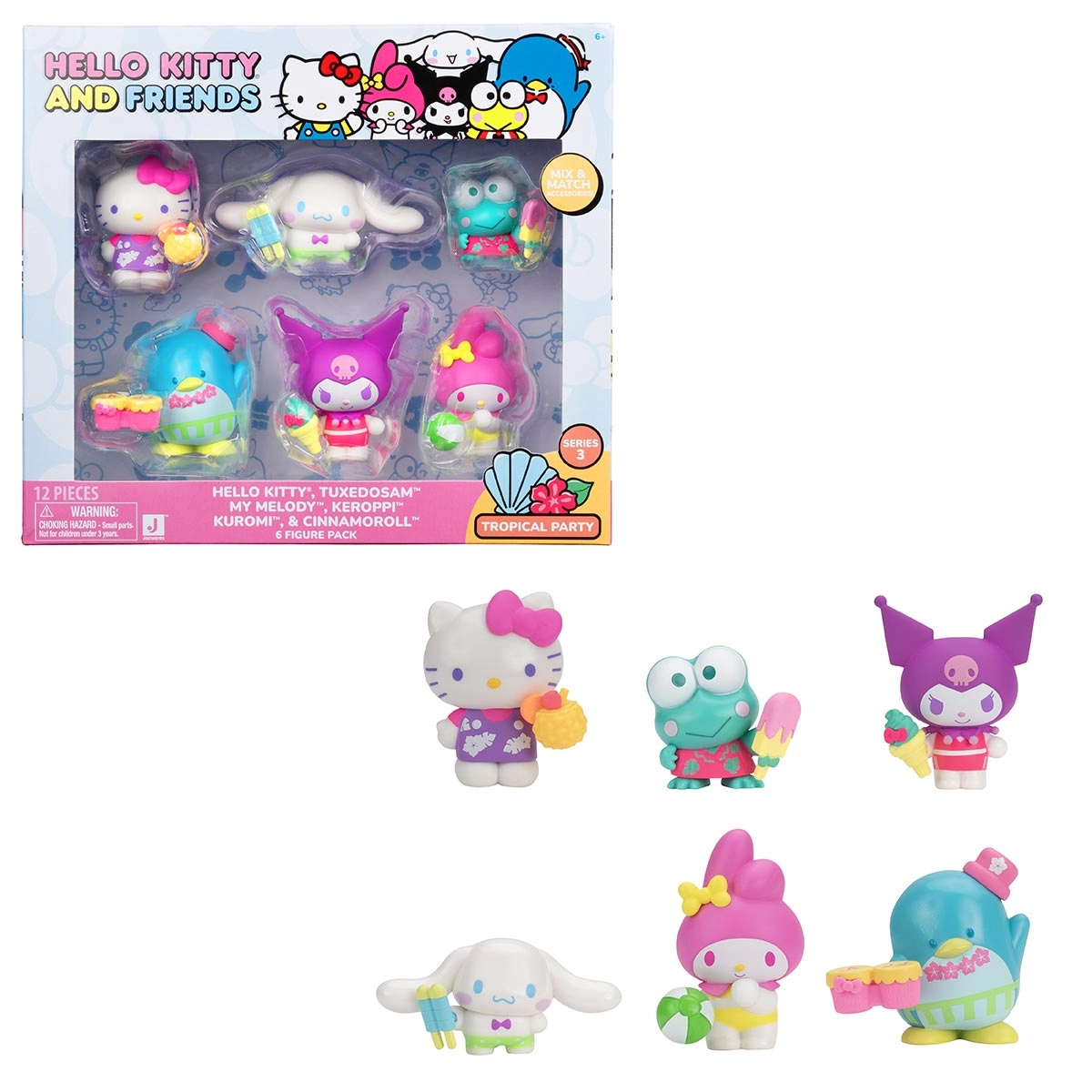 6 Bonecos Colecao Hello Kitty E Seus Amigos - Hello Kitty