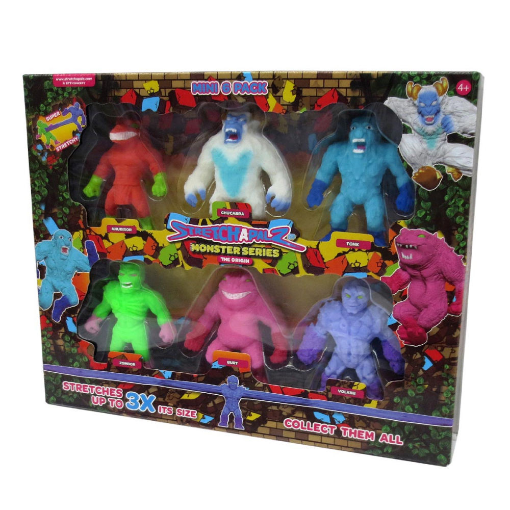 6 Mini Bonecos Monstros Indestrutivel - Stretchapalz